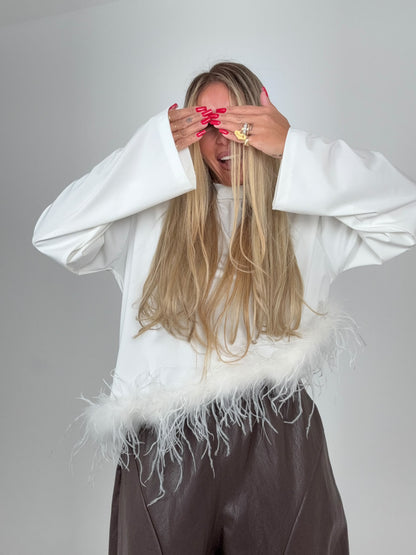 Maglia Asimmetrica Piumè Bianca ♥