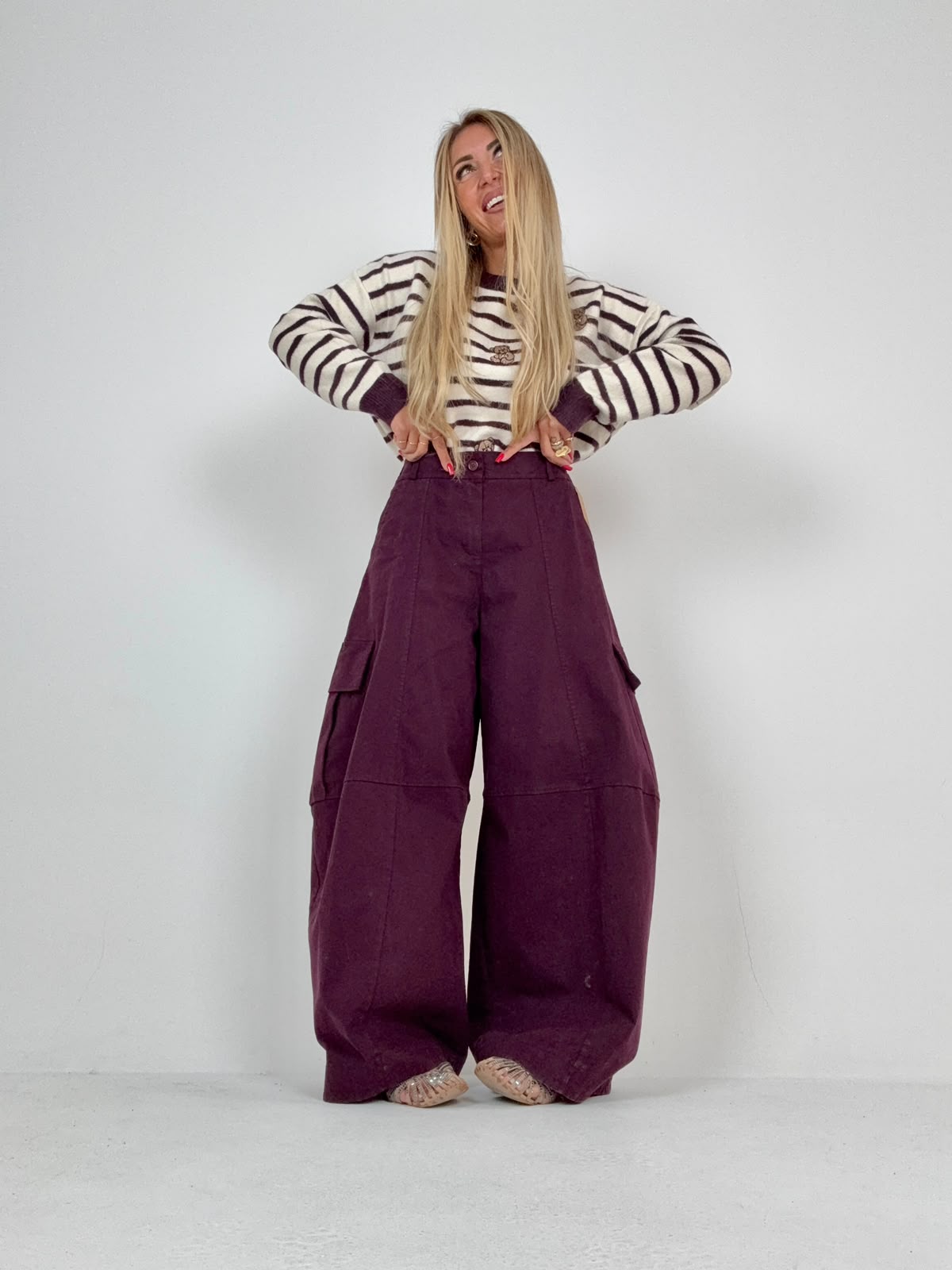 Pantalone Cargo Bordeaux ♥