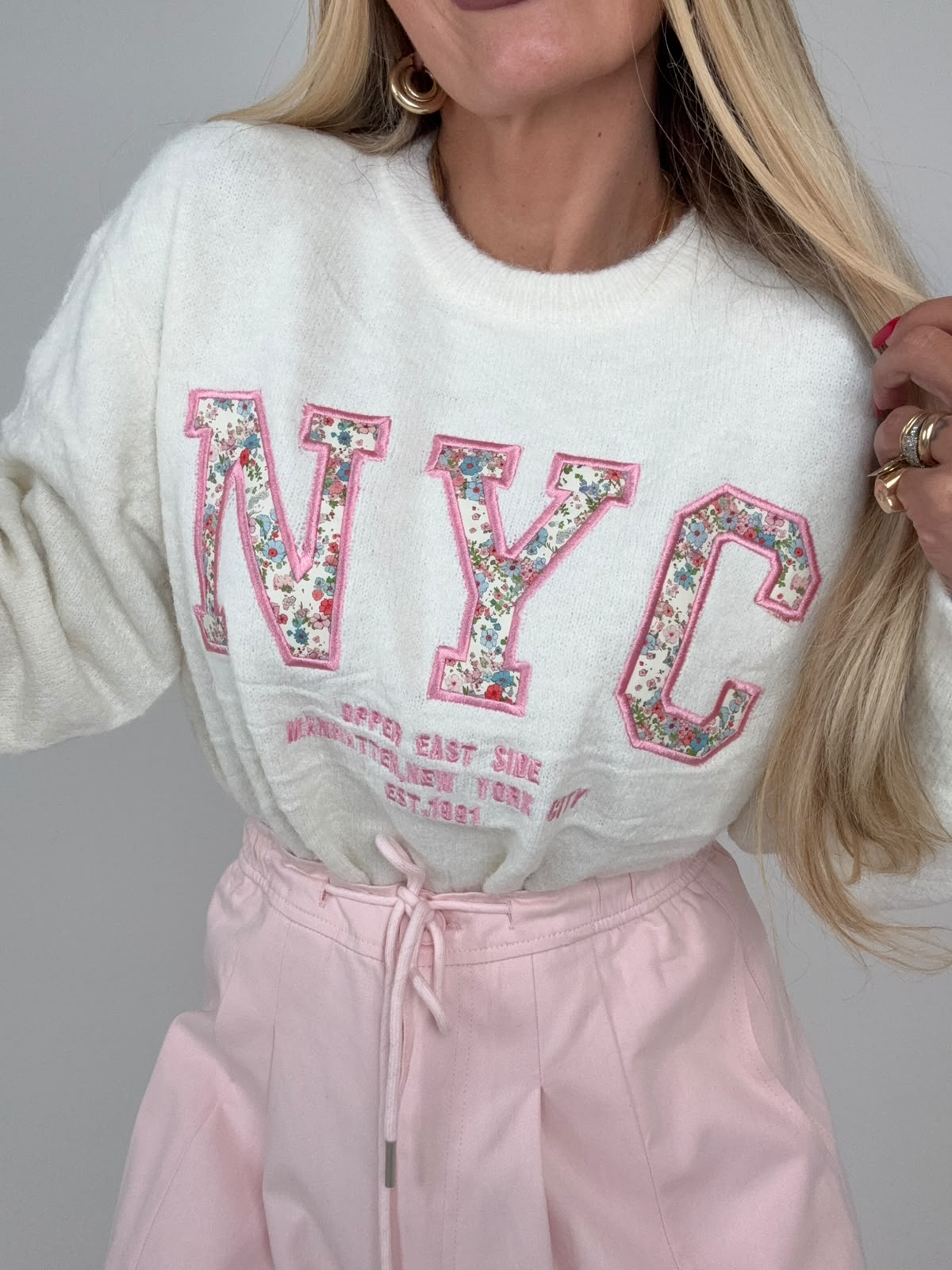 Maglioncino NewYork Flower Bianco ♥