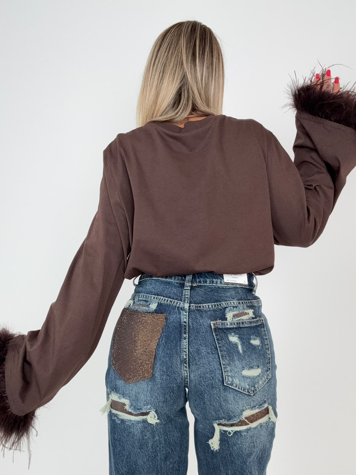 Jeans Tasca Glitter Marrò ♥