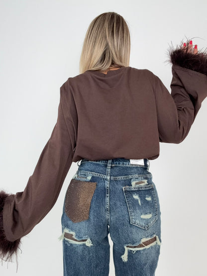 Jeans Tasca Glitter Marrò ♥
