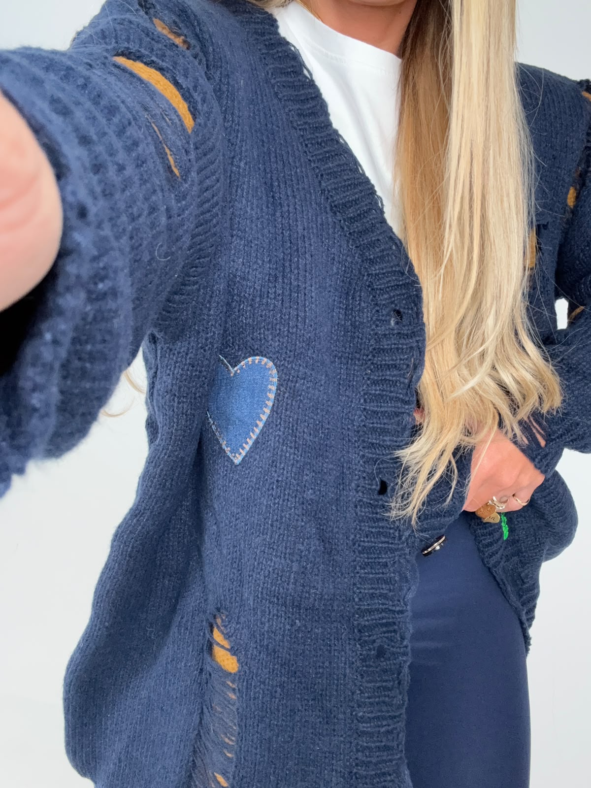 Cappottino Cardigan Heart Denim Blu ♥
