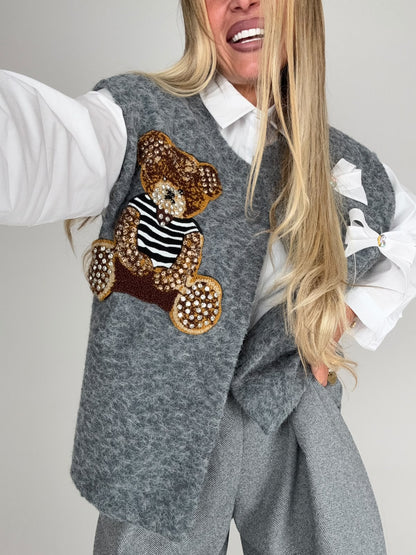 Gilet Teddy Crush Grigio ♥