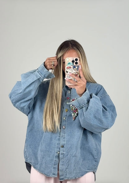 Camicia Denim Colletto Charm ♥