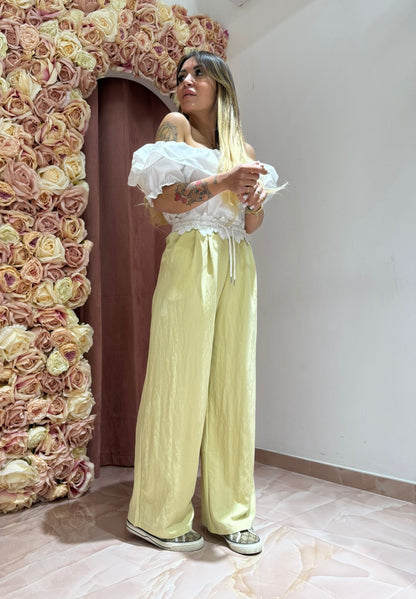 Pantalone Bustino Pizzo In Giallo ♥