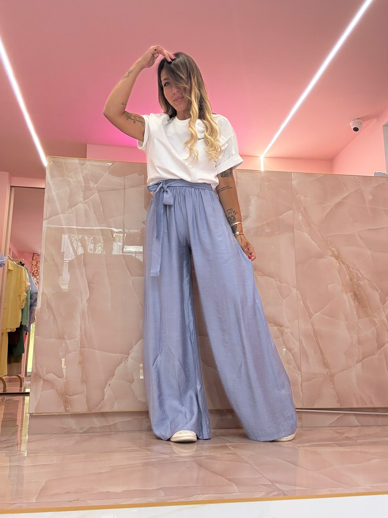 Pantalone Cinturino Palazzo Polvere ♥