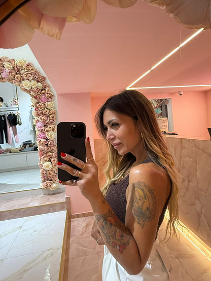Canotta Glitter Marrone  ♥
