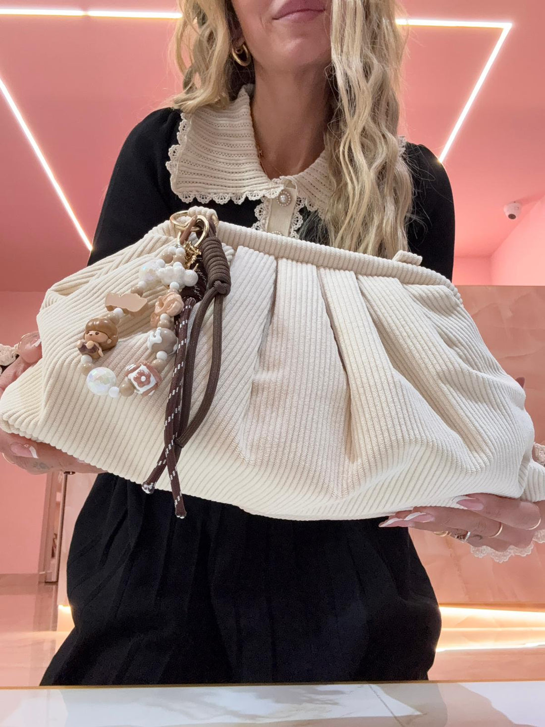 Borsa Pasticcio Costine Beige ♥