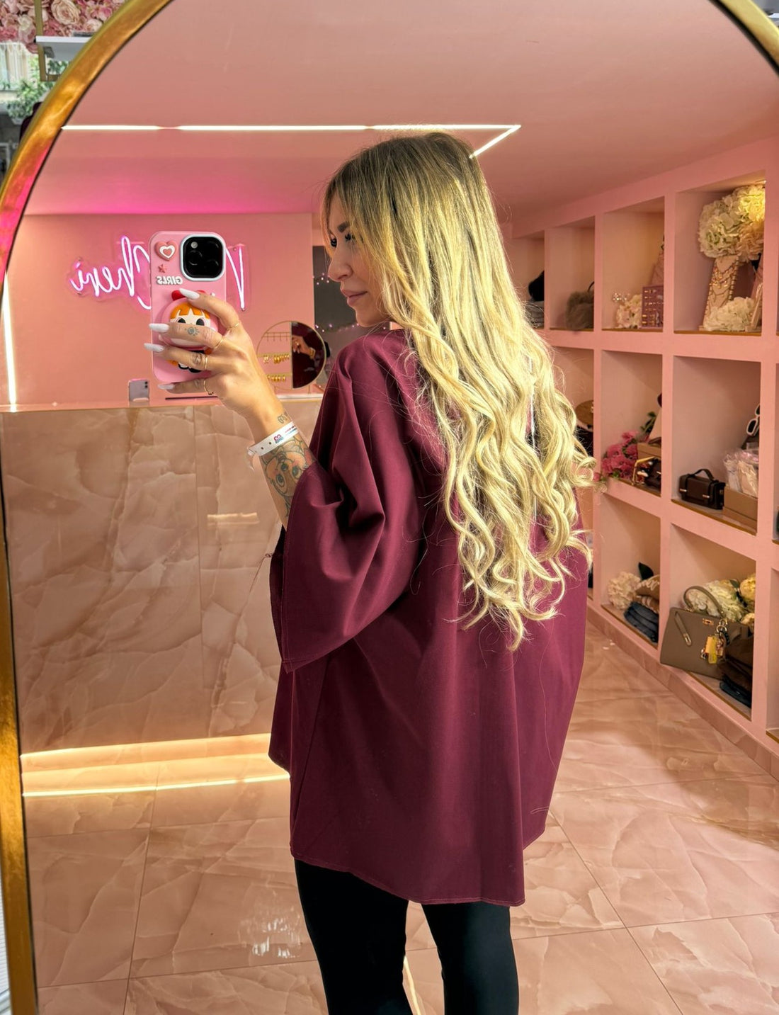 Maxi Shirt Top Bordo&