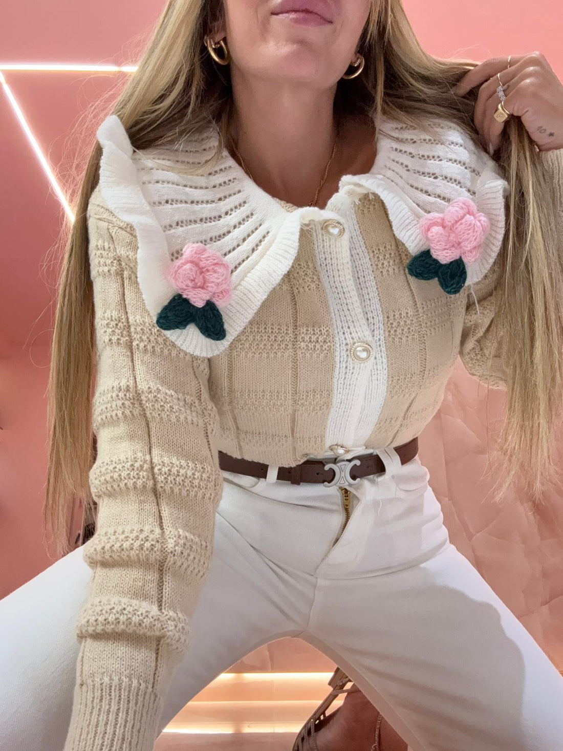Maglioncino Cardigan Collettone Beige ♥