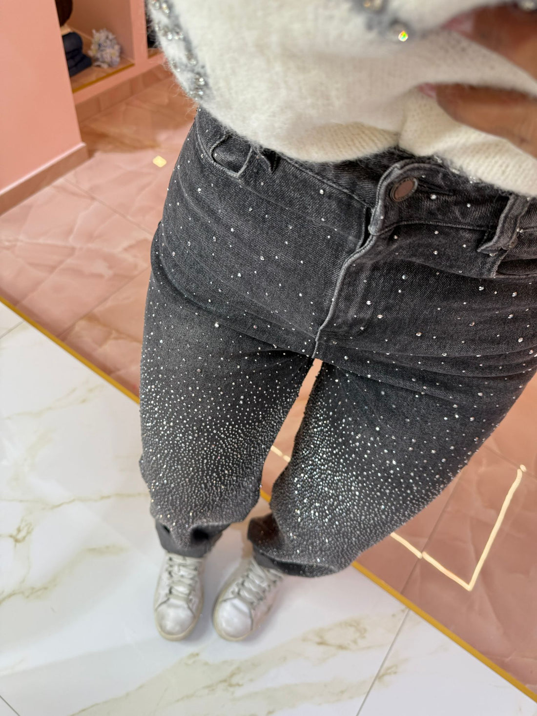 Jeans Microbrillantini Fondo Grigio ♥