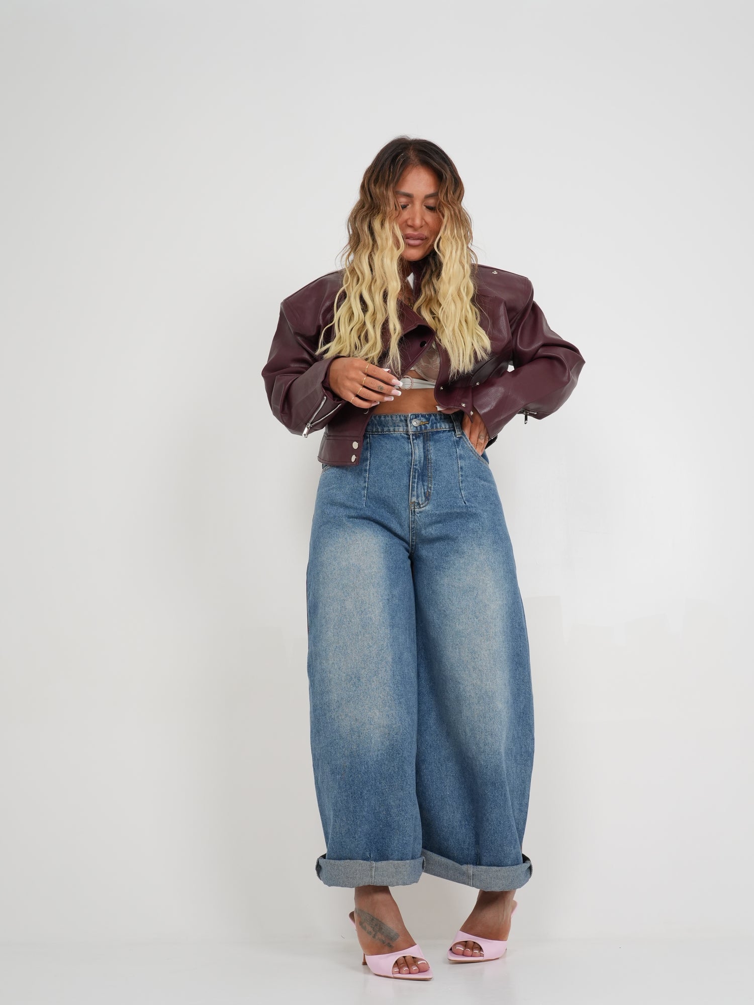 Jeans Double Bordeaux ♥