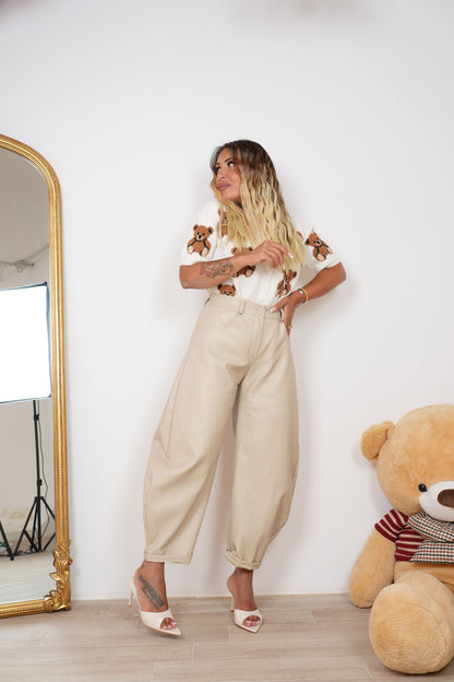 Pantalone Ecopelle Cappuccino ♥