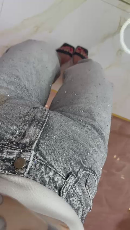 Jeans Soft Light Glitter Grigio ♥